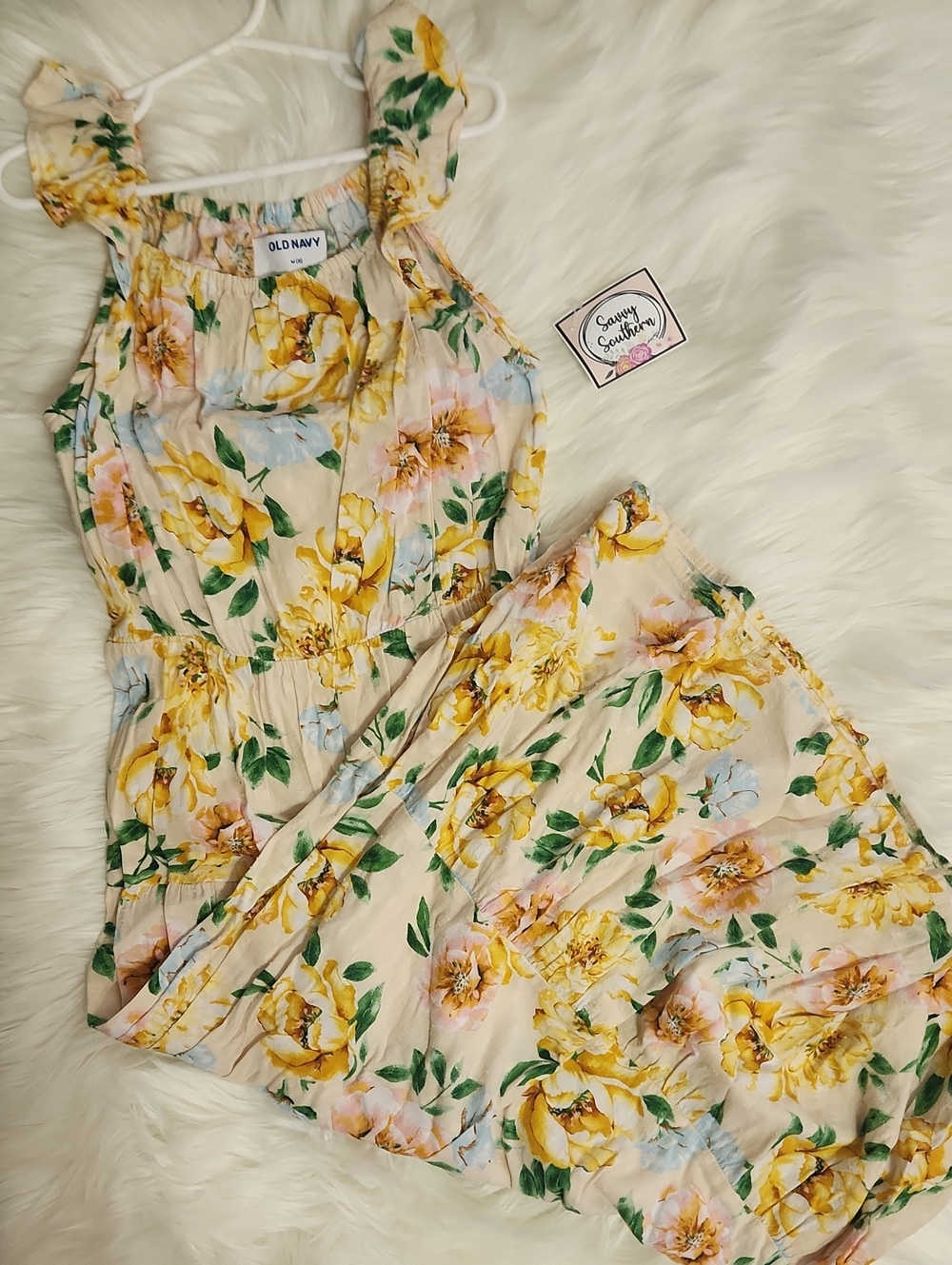 Yellow Floral Cotton Sundress - Girls Size 8 - Brand: Old Navy